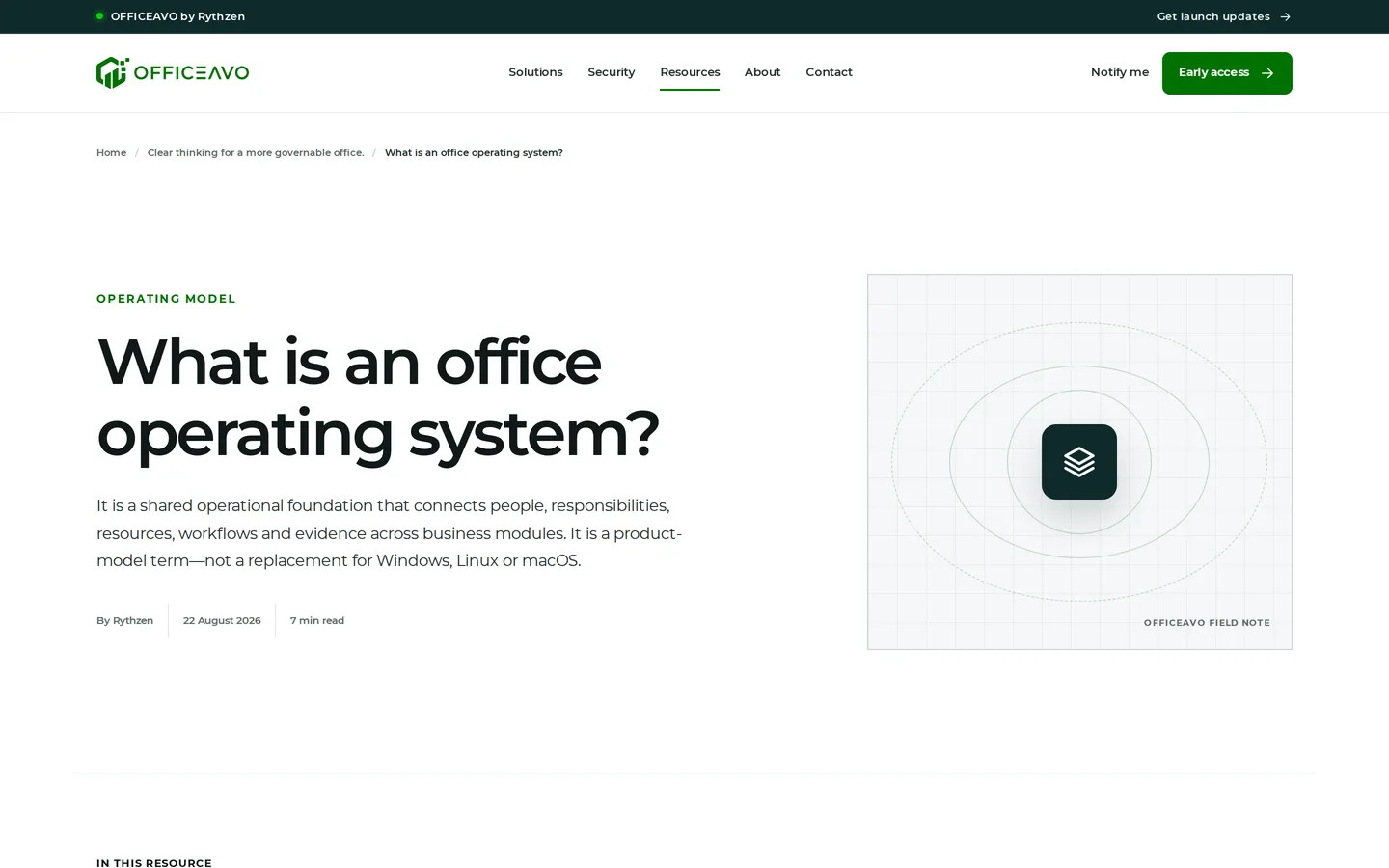 "What is an office operating system?" — the piece that defines the category the product is named for.